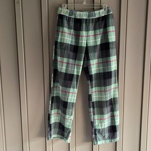 DKNY Green & Gray Plaid Fleece Pajama Pants size Small